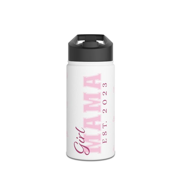 Girl Mama EST. 2023 Stainless-Steel Water Bottle with Built-In Straw: 12oz, 18oz, & 32oz - Image 8