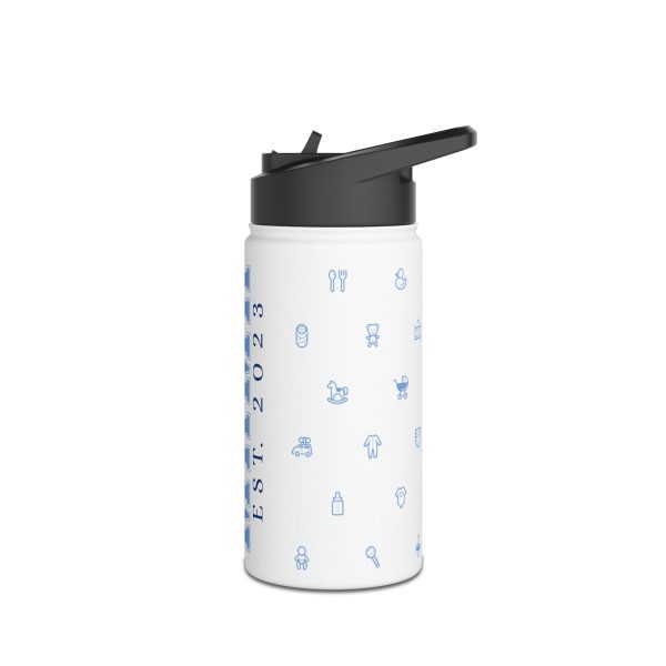 Boy Mama EST. 2023 Stainless-Steel Water Bottle with Built-In Straw: 12oz, 18oz, & 32oz - Image 11