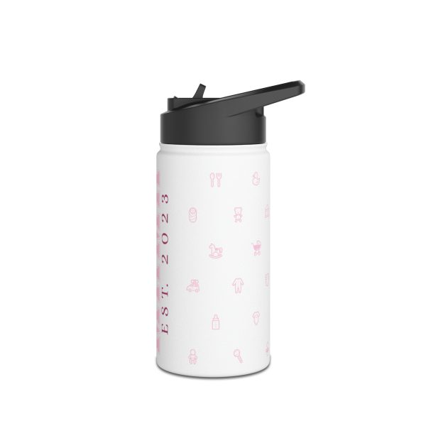 Girl Mama EST. 2023 Stainless-Steel Water Bottle with Built-In Straw: 12oz, 18oz, & 32oz - Image 11