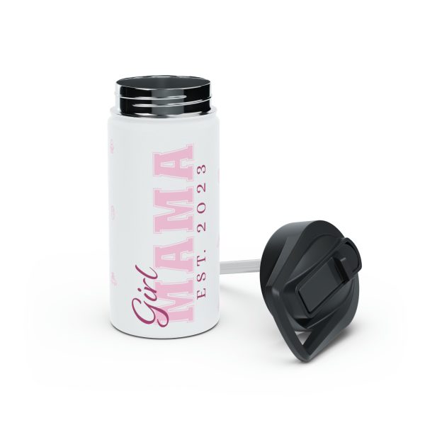 Girl Mama EST. 2023 Stainless-Steel Water Bottle with Built-In Straw: 12oz, 18oz, & 32oz - Image 12