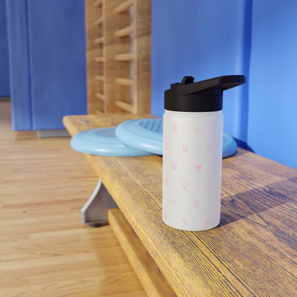Girl Mama EST. 2023 Stainless-Steel Water Bottle with Built-In Straw: 12oz, 18oz, & 32oz - Image 14