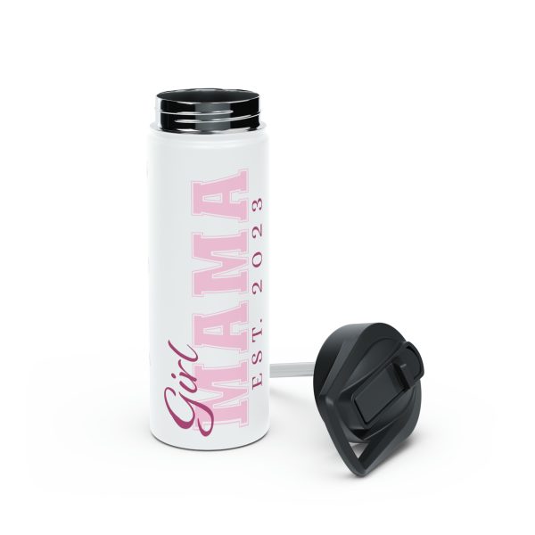 Girl Mama EST. 2023 Stainless-Steel Water Bottle with Built-In Straw: 12oz, 18oz, & 32oz - Image 5