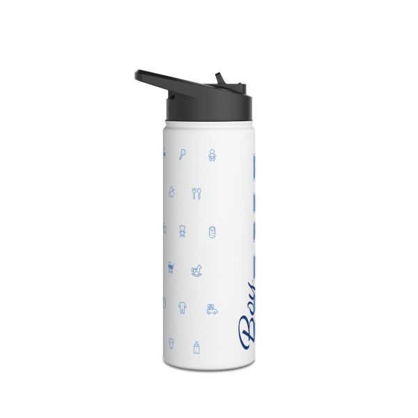 Boy Mama EST. 2023 Stainless-Steel Water Bottle with Built-In Straw: 12oz, 18oz, & 32oz - Image 3