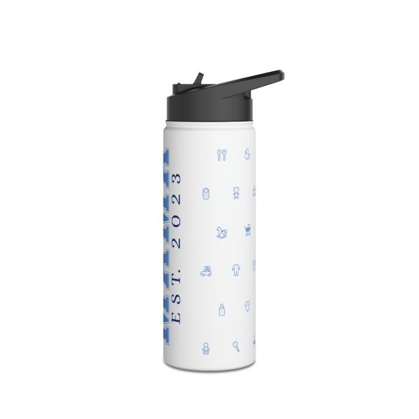 Boy Mama EST. 2023 Stainless-Steel Water Bottle with Built-In Straw: 12oz, 18oz, & 32oz - Image 4