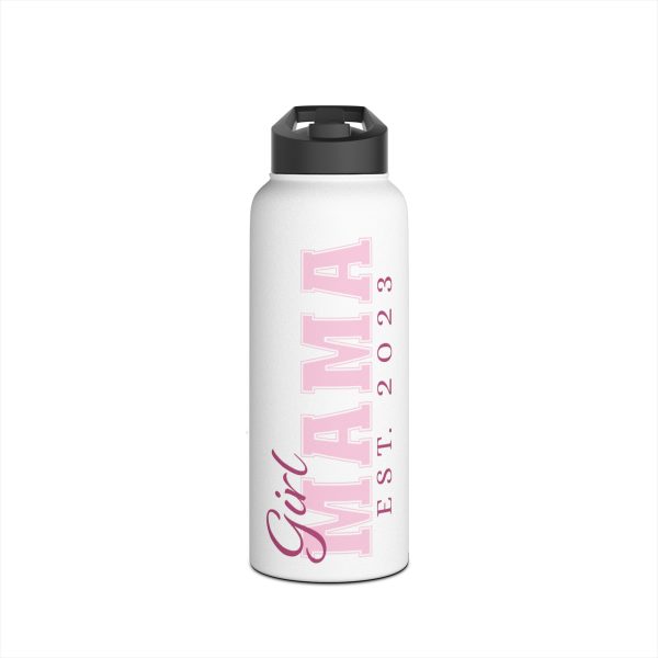 Girl Mama EST. 2023 Stainless-Steel Water Bottle with Built-In Straw: 12oz, 18oz, & 32oz - Image 15