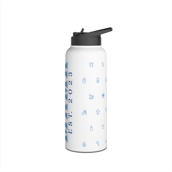 Boy Mama EST. 2023 Stainless-Steel Water Bottle with Built-In Straw: 12oz, 18oz, & 32oz - Image 18