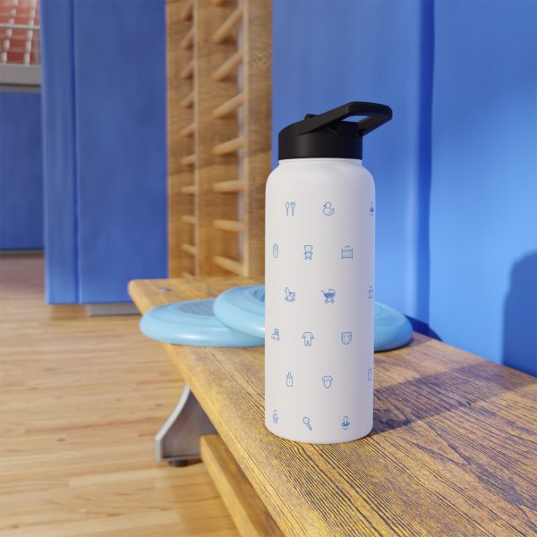 Boy Mama EST. 2023 Stainless-Steel Water Bottle with Built-In Straw: 12oz, 18oz, & 32oz - Image 21