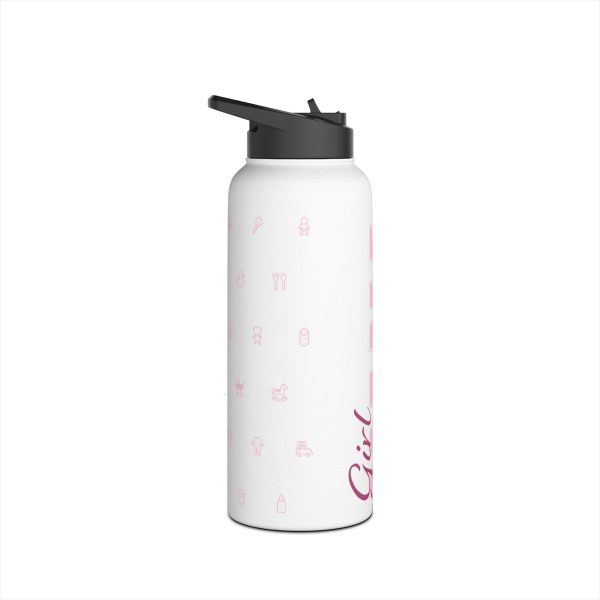 Girl Mama EST. 2023 Stainless-Steel Water Bottle with Built-In Straw: 12oz, 18oz, & 32oz - Image 17