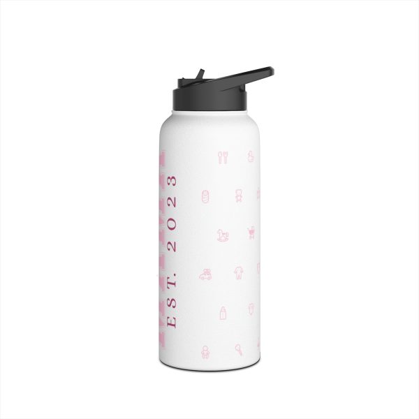 Girl Mama EST. 2023 Stainless-Steel Water Bottle with Built-In Straw: 12oz, 18oz, & 32oz - Image 18