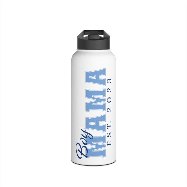 Boy Mama EST. 2023 Stainless-Steel Water Bottle with Built-In Straw: 12oz, 18oz, & 32oz - Image 15