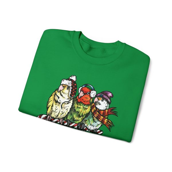 3 Lovebirds with Winter Wear, Perched on a Candy Cane Tee - Image 48